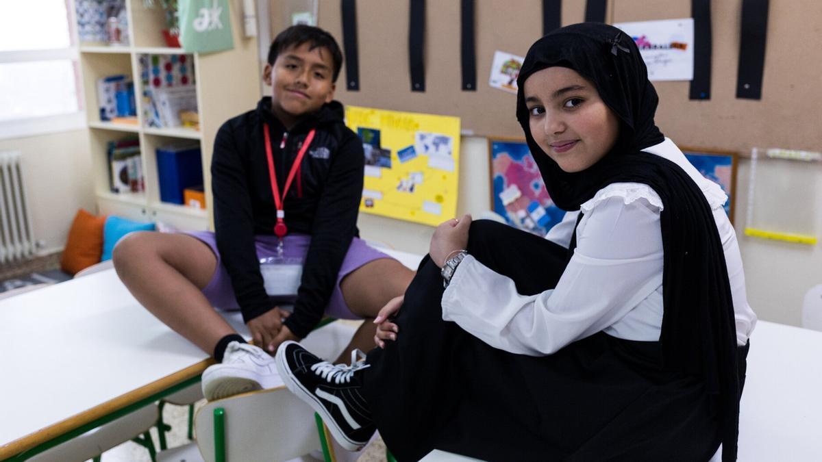 Dos alumnos del Colegio Público Zapilanda (Zorroza) que participan en el programa Eusle.