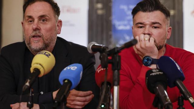 El presidente de ERC, Oriol Junqueras y el portavoz de ERC en el Congreso, Gabriel Rufián.
