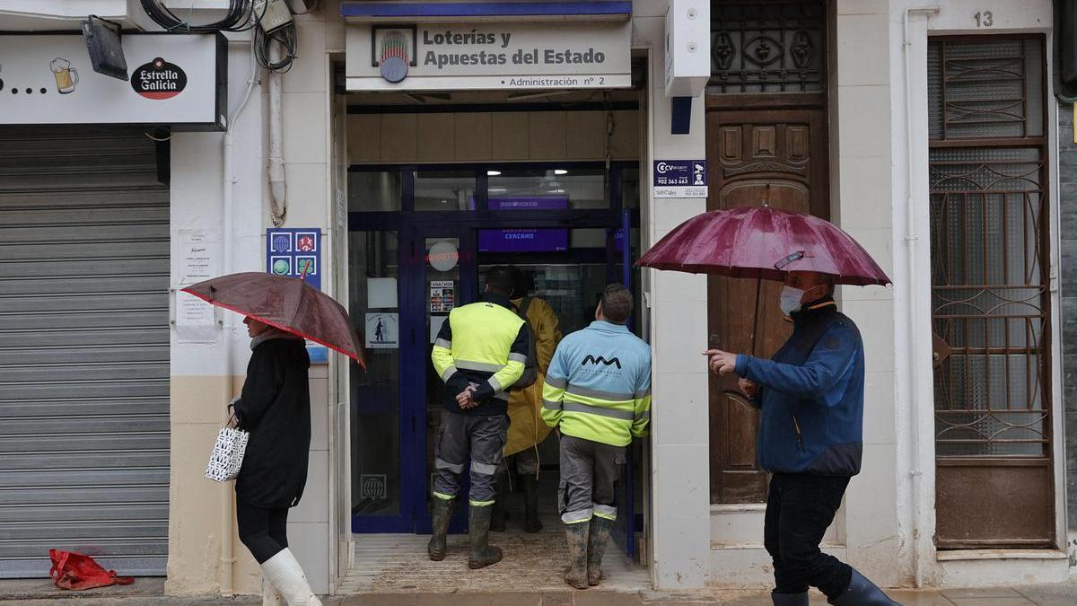 Lottery administration in Catarroja, one of the Valencian cities affected by DANA.