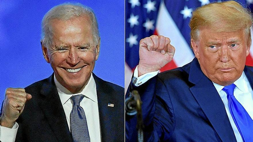 Joe Biden, a la izquierda, y Donald Trump, a la derecha, han iniciado ya la carrera hacia la Casa Blanca.