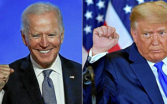 Joe Biden, a la izquierda, y Donald Trump, a la derecha, han iniciado ya la carrera hacia la Casa Blanca.