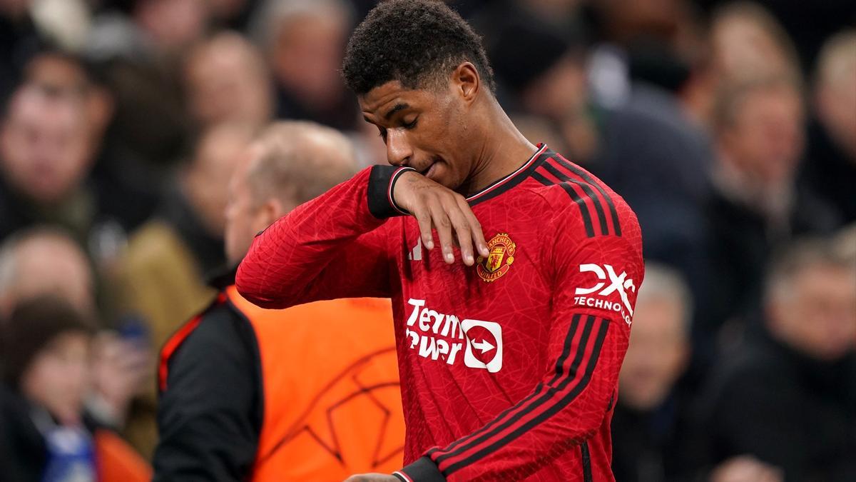Marcus Rashford durante un partido de Champions League