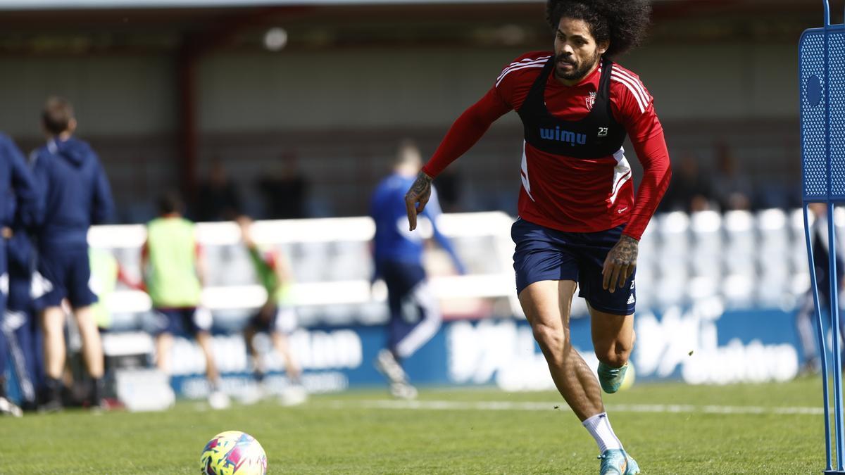 Aridane, en el entrenamiento de esta mañana.