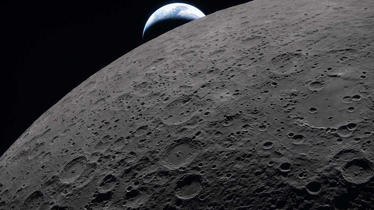 Primera imagen de la Tierra tomada desde la cara oculta de la Luna.