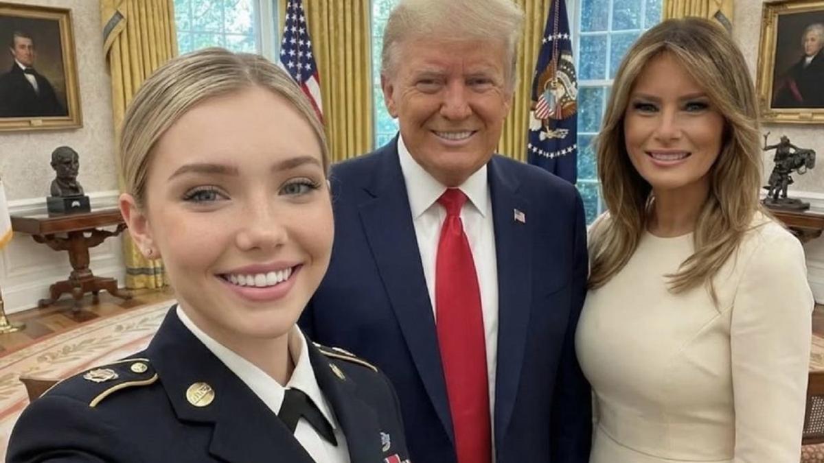 La inexistente Jessica Foster Donald y Melania Trump en un montaje hecho por IA.