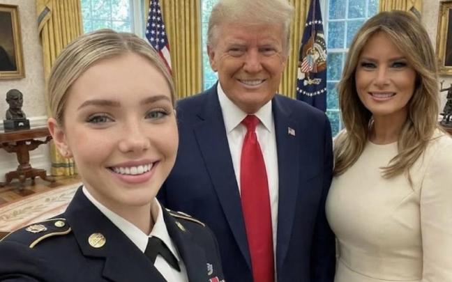 La inexistente Jessica Foster Donald y Melania Trump en un montaje hecho por IA.