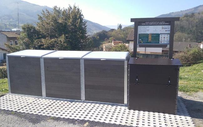 Zona de compostaje comunitario en el barrio Arraño de Laudio
