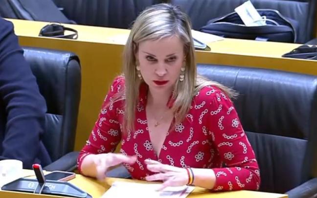 La diputada de Sumar Verónica Martínez durante la sesión de la comisión de Trabajo en el Congreso de este jueves.