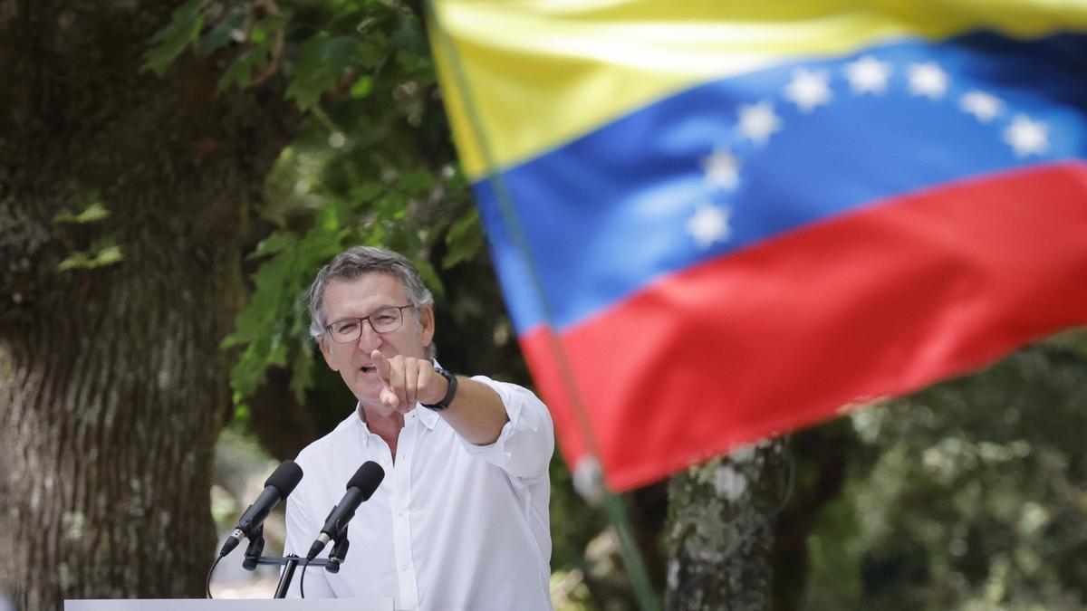 Feijóo, en el acto político que ha celebrado este sábado.