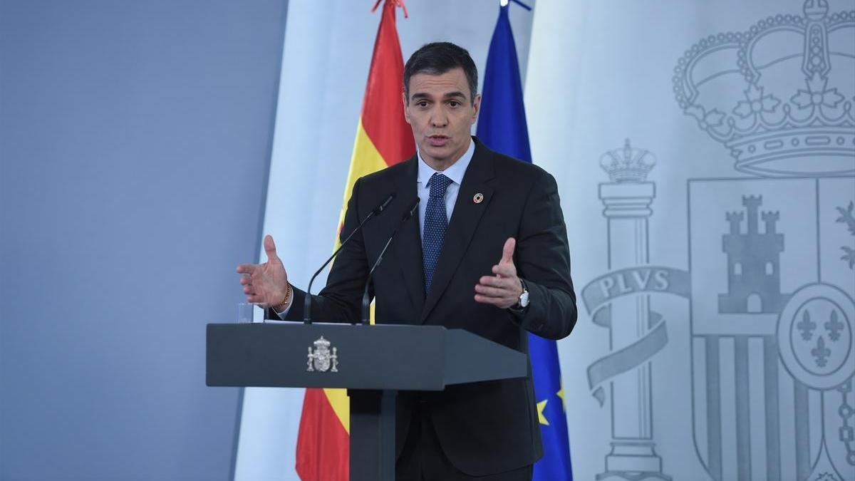 El presidente del Gobierno español, Pedro Sánchez, en su comparecencia tras el Consejo de Ministros.