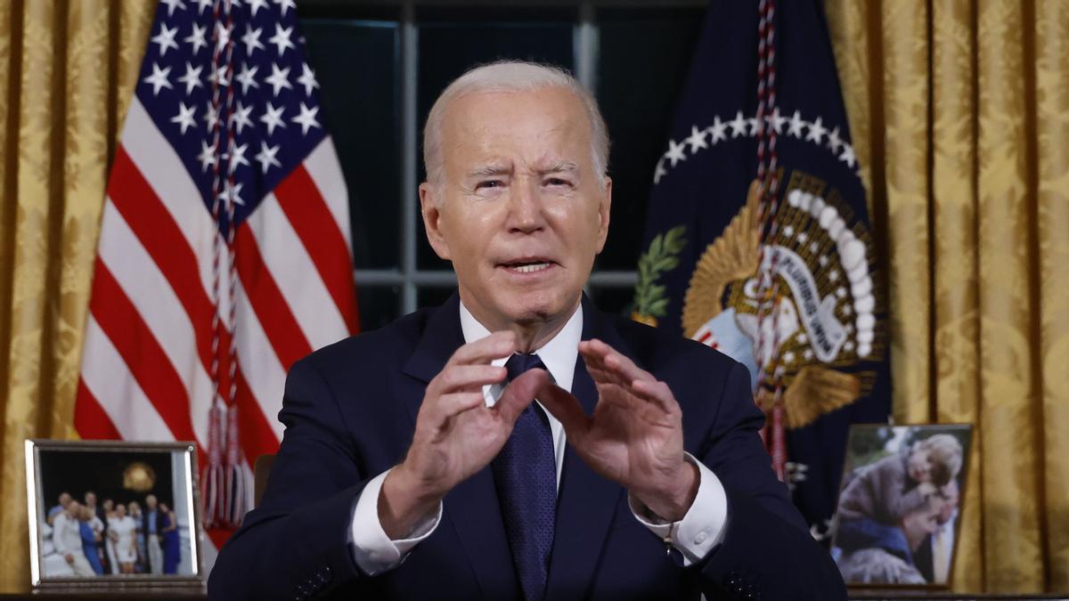 Joe Biden se dirige a la nación en un discurso televisado.