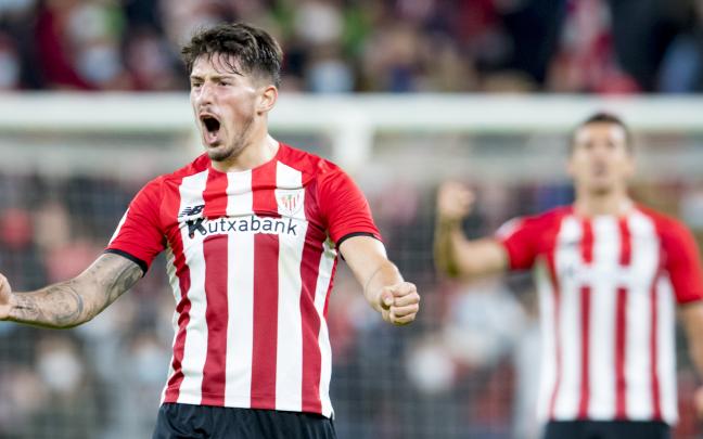 Unai Vencedor celebrando un gol con el Athletic. Foto: Athletic Club