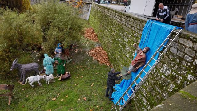 Instalación del belén de los fosos de la Taconera. Foto: Ayuntamiento de Pamplona