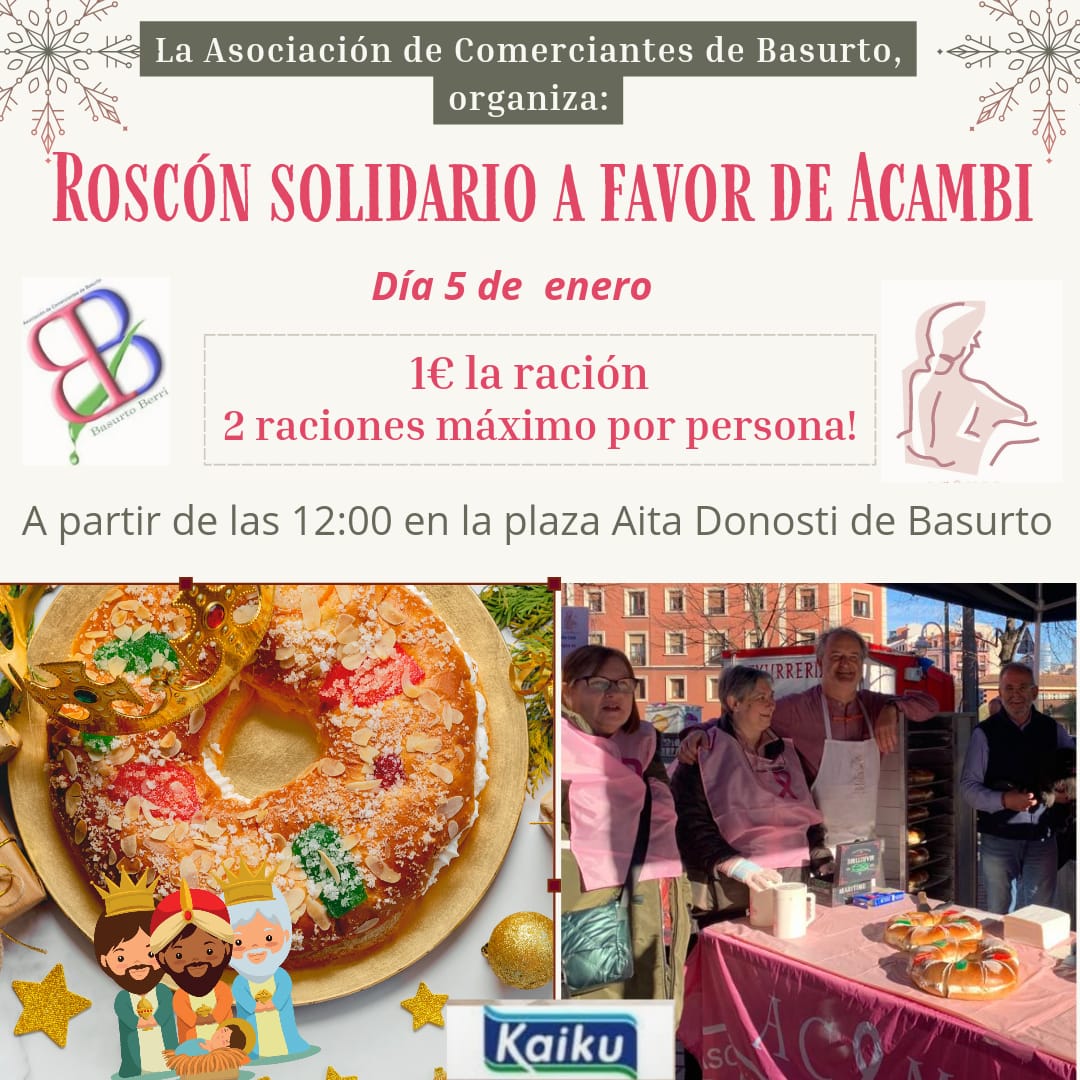 Este mediodía en Basurto Roscón Solidario en favor de Acambi