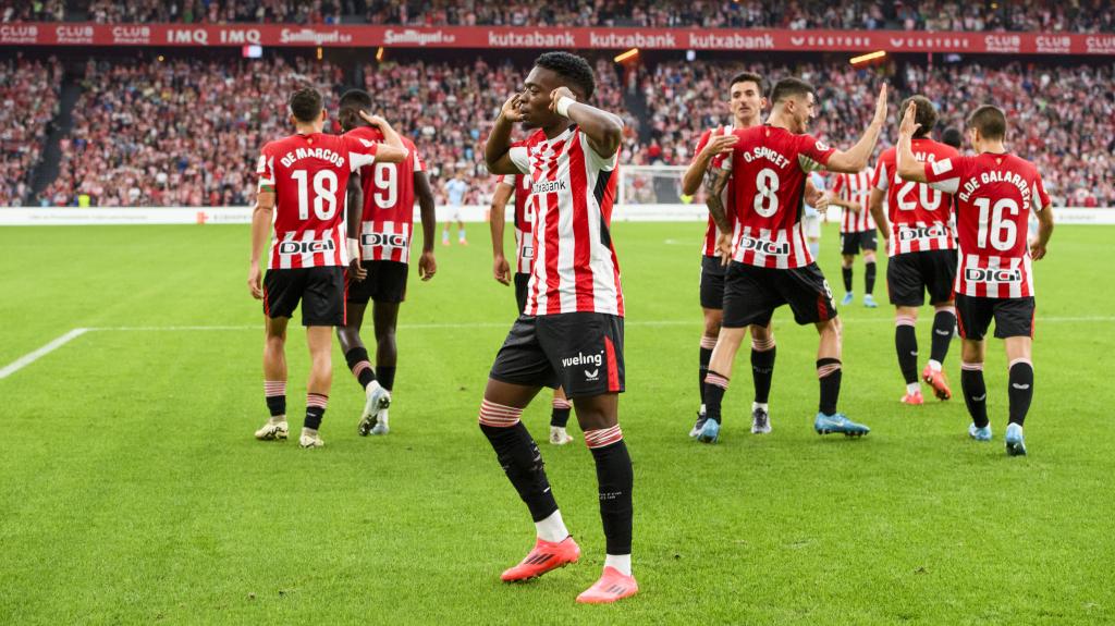 Álvaro Djaló celebra su gol ante el Celta / Athletic Club