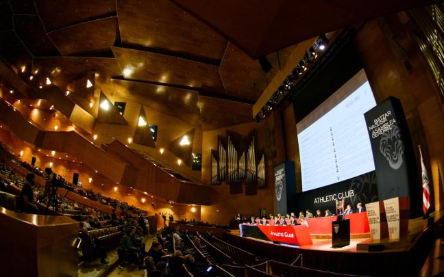 Imagen de la Asamblea general celebrada ayer en el Palacio Euskalduna / Athletic Club Imagen de la Asamblea general celebrada ayer en el Palacio Euskalduna / Athletic Club