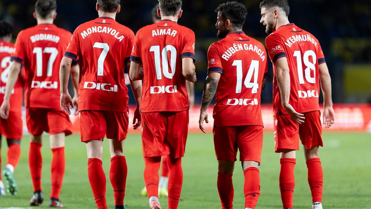 Los jugadores de Osasuna en imagen en el choque frente a Las Palmas. Foto: CA OSASUNA