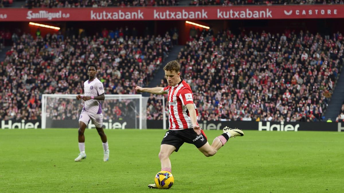 Endika Buján se convirtió en le ón a las órdenes de Valverde ante el Girona. / ATHLETIC CLUB