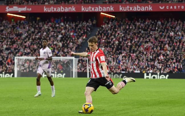Endika Buján se convirtió en le ón a las órdenes de Valverde ante el Girona. / ATHLETIC CLUB