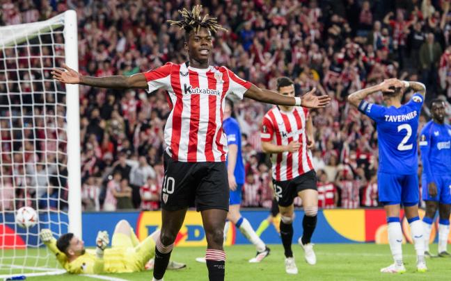 Nico Williams celebra su gol sobre el Rangers en su última aparición. / ATHLETIC CLUB Nico Williams celebra su gol sobre el Rangers en su última aparición. / ATHLETIC CLUB
