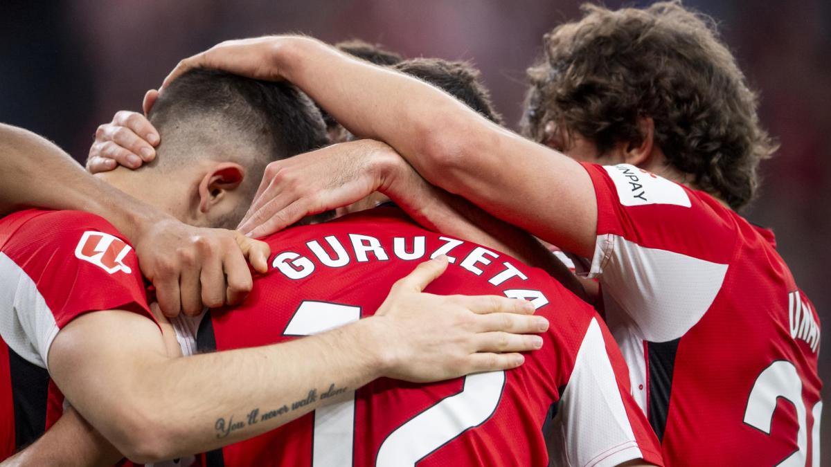 El Athletic celebra un gol en San Mamés / Athletic Club