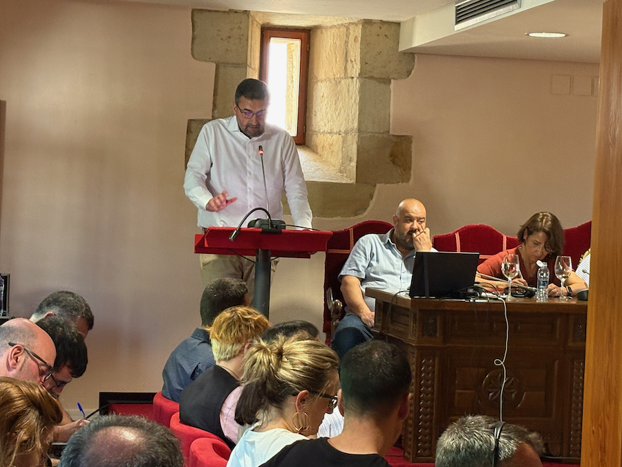 El Diputado de Infraestructuras Carlos Alzaga durante el pleno celebrado en la Casa de Juntas de Avellaneda | JJGG Bizkaia