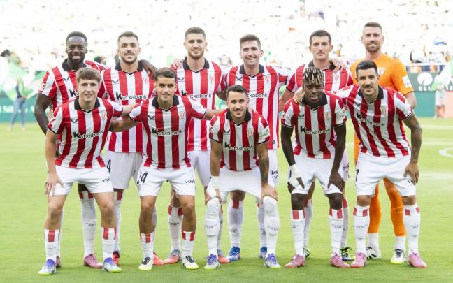En imagen el once que presentó Valverde para derrotar ayer el Betis y sumar el tercer triunfo liguero del curso. / ATHLETIC CLUB