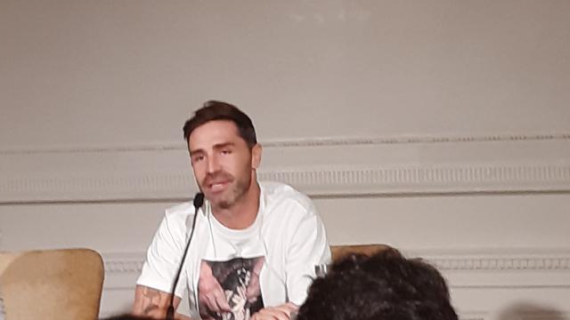 Yeray Álvarez durante la rueda de prensa de esta tarde