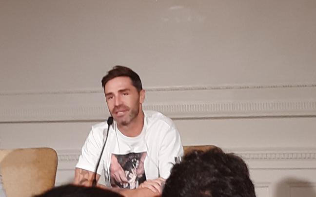 Yeray Álvarez durante la rueda de prensa de esta tarde