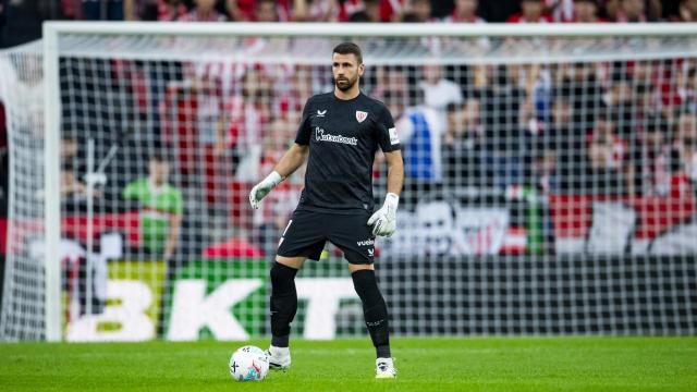 Unai Simón durante el último partido guardando el arco rojiblanco, ante el Mallorca. / ATHLETIC CLUB