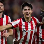 Alejandro Rego celebra su primer gol con el Athletic / Athletic Club