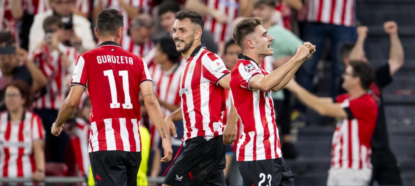 Robert Navarro celebrando el 2-1 / Athletic Club
