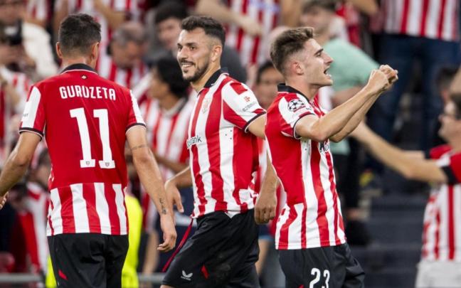 Robert Navarro celebrando el 2-1 / Athletic Club