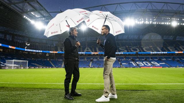 Ernesto Valverde y Sergio Francisco en la previa del derbi / Athletic Club