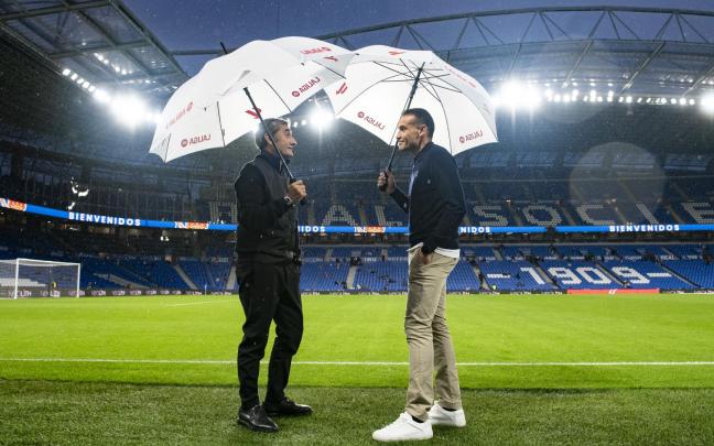 Ernesto Valverde y Sergio Francisco en la previa del derbi / Athletic Club