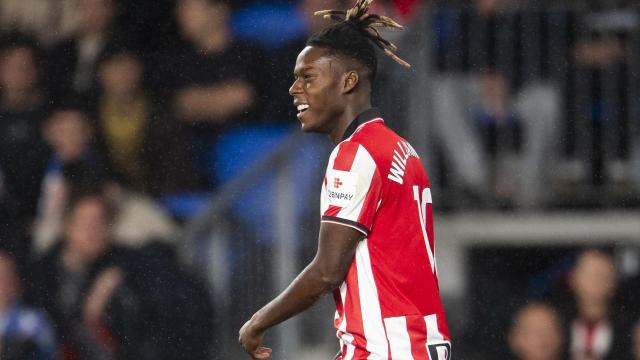 Nico Williams, en imagen ante la Real Sociedad este pasado sábado, no estará en Newcastle. / ATHLETIC CLUB