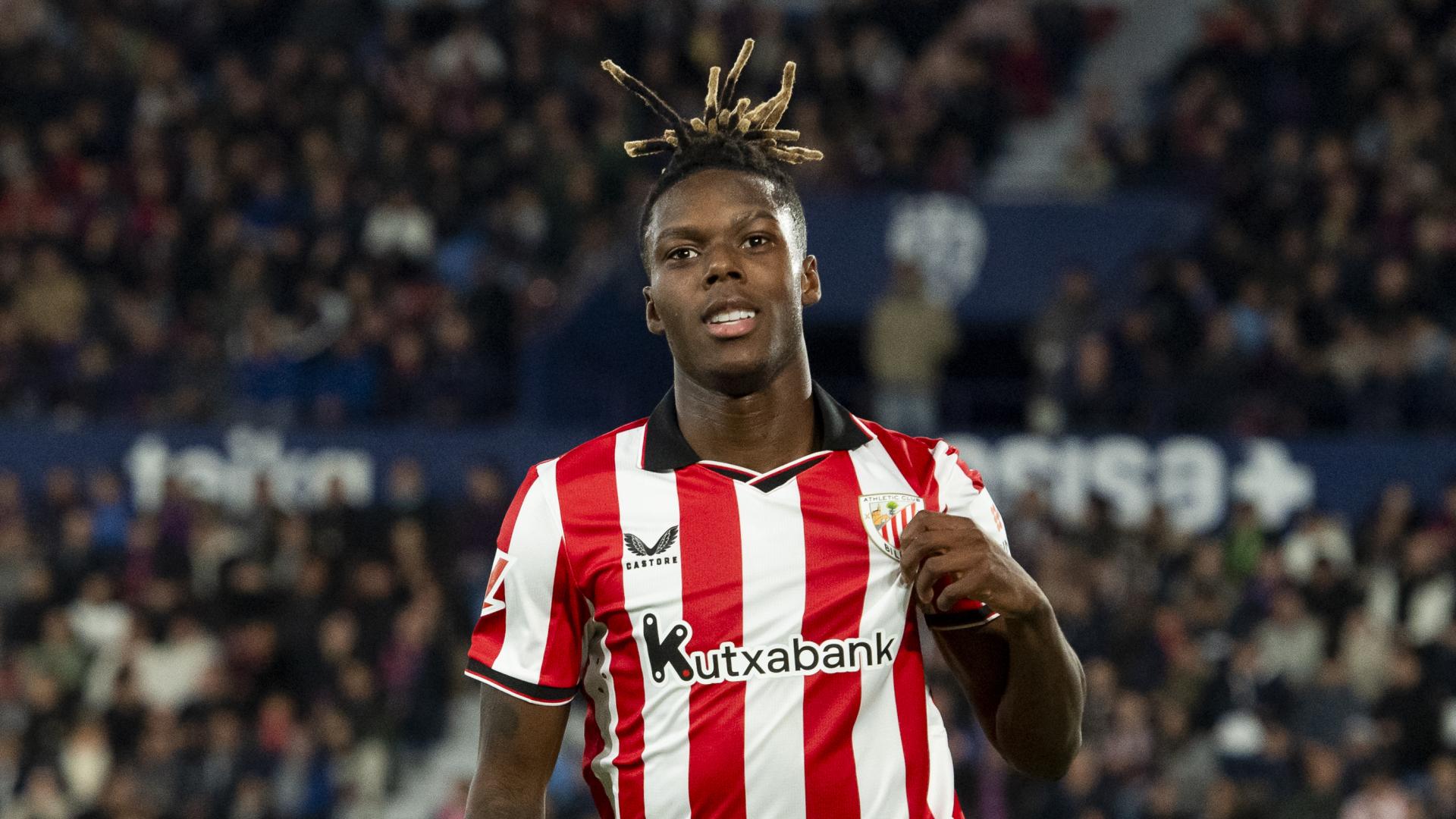 Nico Williams celebra su gol ante el Levante / Athletic Club
