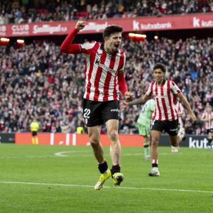Nico Serrano celebra su gol contra el Athletic / Athletic Club