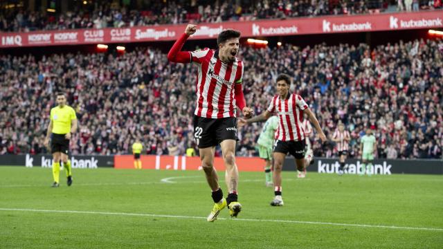 Nico Serrano celebra su gol contra el Athletic / Athletic Club