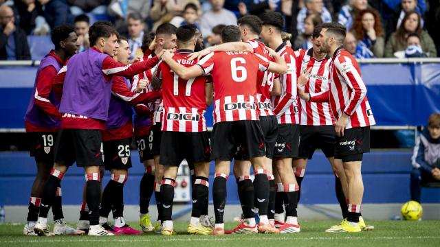 Los jugadores del Athletic celebran el gol de Sancet / Athletic Club