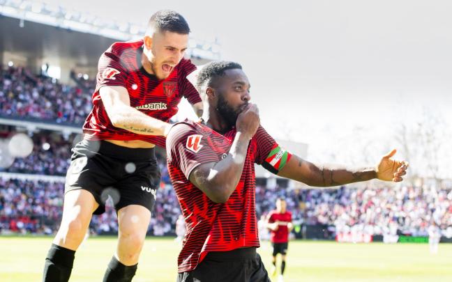 Iñaki Williams celebra su gol en Vallecas / Athletic Club