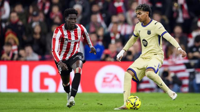 Adama Boiro regresó a la titularidad con la misión de tapar a Manine Yamal. / ATHLETIC CLUB