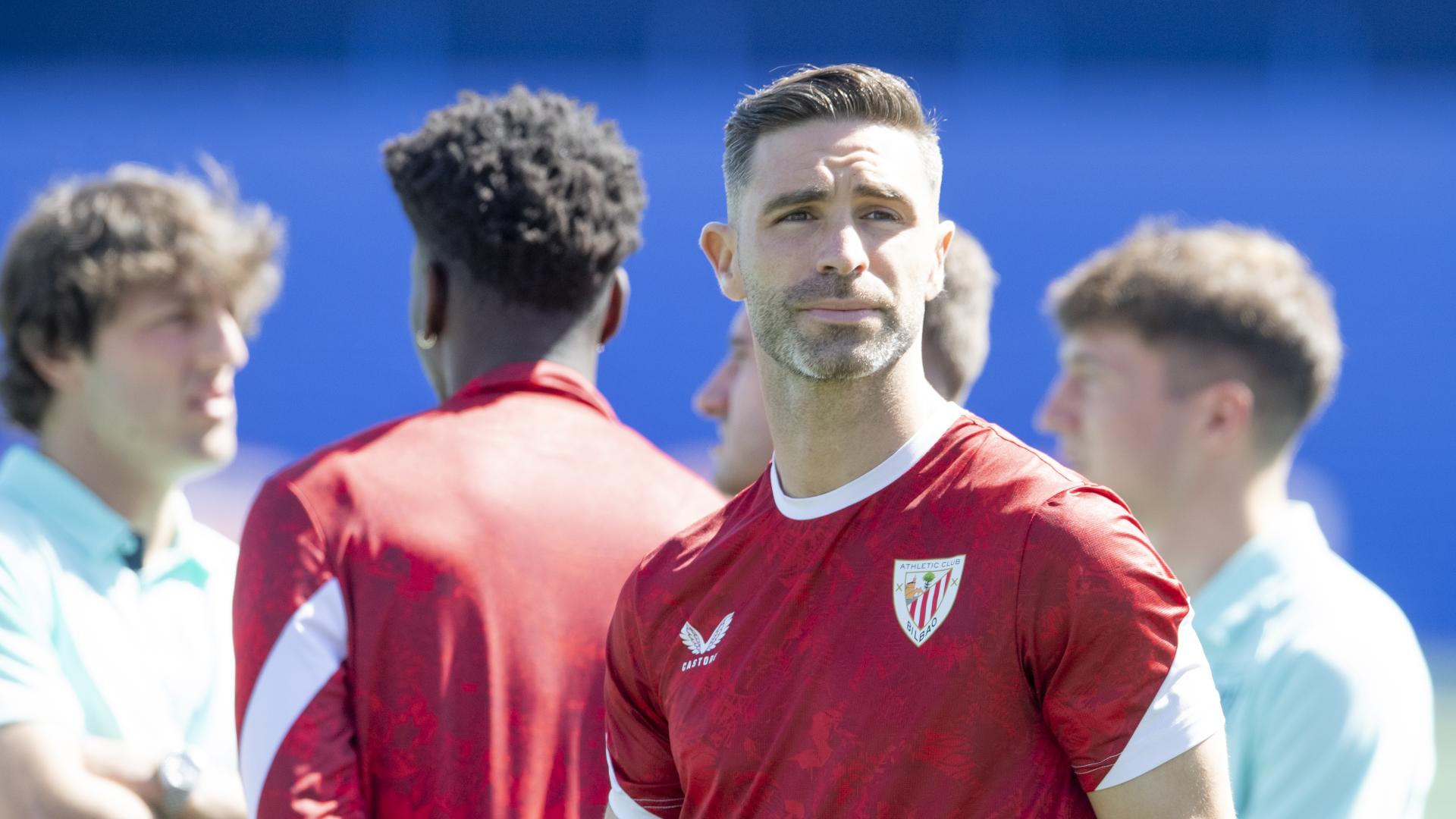 Yeray en Getafe, minutos antes de reparecer tras cumplir en abril la sanción de diez meses. / ATHLETIC CLUB