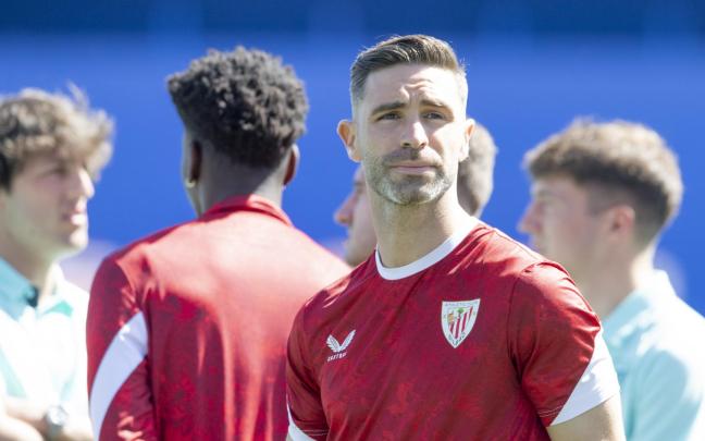 Yeray en Getafe, minutos antes de reparecer tras cumplir en abril la sanción de diez meses. / ATHLETIC CLUB