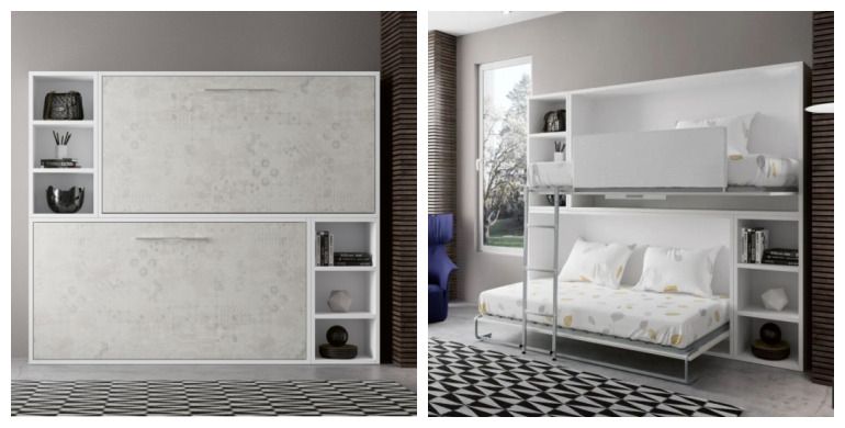 Práctico mueble que acoge dos literas.