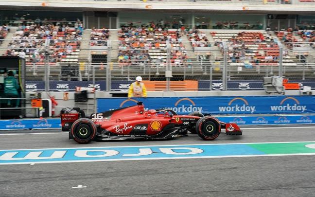 Charles Leclerc en el Circuito de Montmeló (Barcelona) durante el tercer libre del Gran Premio de España.
