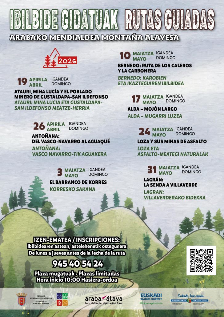 Programa de las rutas guiadas por Mendialdea de esta primavera