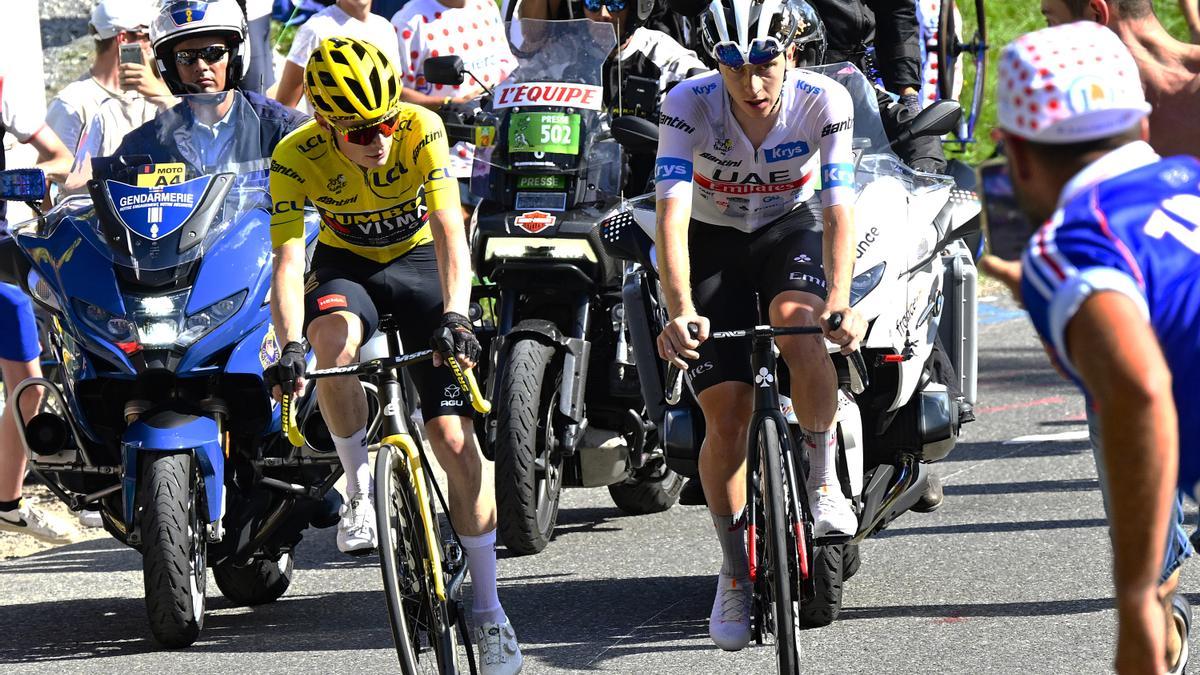 Vingegaard y Pogacar, en paralelo.