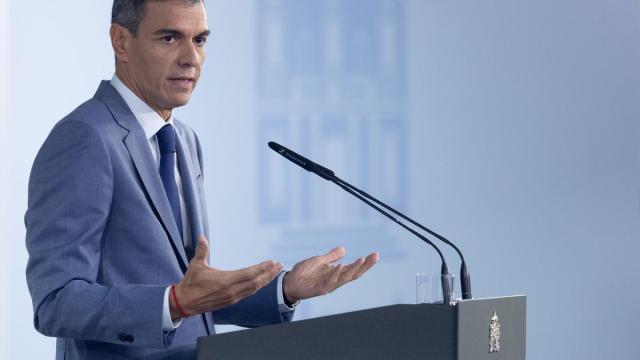 El presidente del Gobierno, Pedro Sánchez, durante la rueda de prensa posterior al Consejo de Ministros.