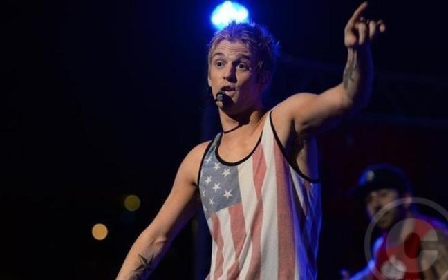 Aaron Carter durante un concierto en Los Ángeles.